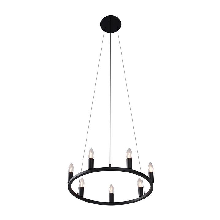 Pametna viseća lampa crna 7-svjetla uklj. WiFi C35 - Knight
