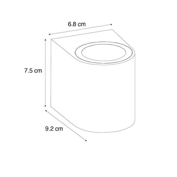 Candeeiro de parede exterior moderno branco em plástico oval - Baleno