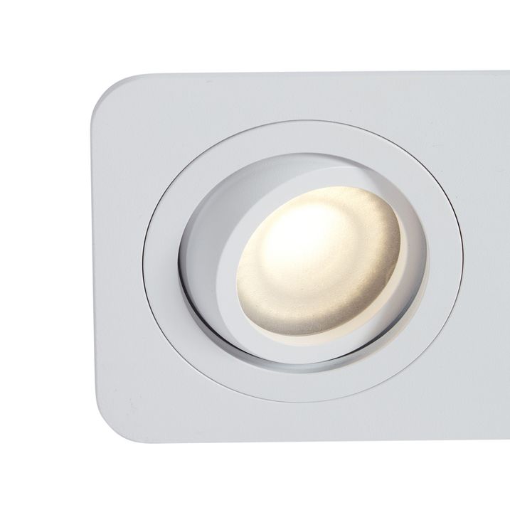 Rounded Recessed Spotlight White GU10 50mm Rotatable and Tiltable IP44 2-Lights - Alberto