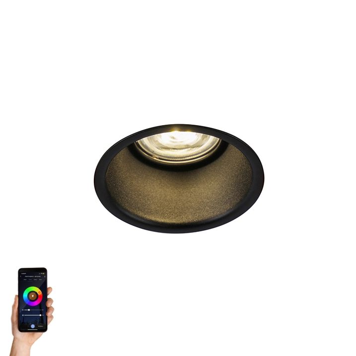 Foco empotrable inteligente moderno negro con WiFi GU10 - Dept