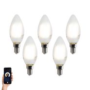 5er-Set-smarte-E14-LED-Lampen-C35-matt-4,2-W-470-lm-2700-6500-K