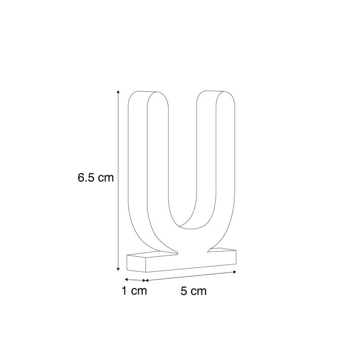 Lettre U en plastique pour applique murale Letterbox