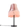Klassische-Tischleuchte-schwarz-mit-Oma-Schirm-rosa-30-cm---Simplo