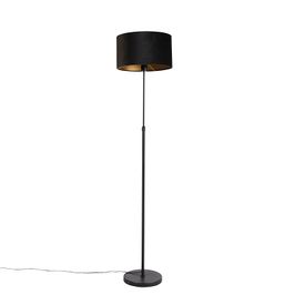 Floor-Lamp-Black-with-Velvet-Lampshade-Black-with-Gold-35-cm---Parte