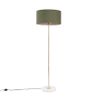 Lampă de podea din alamă cu abajur verde 50 cm - Kaso