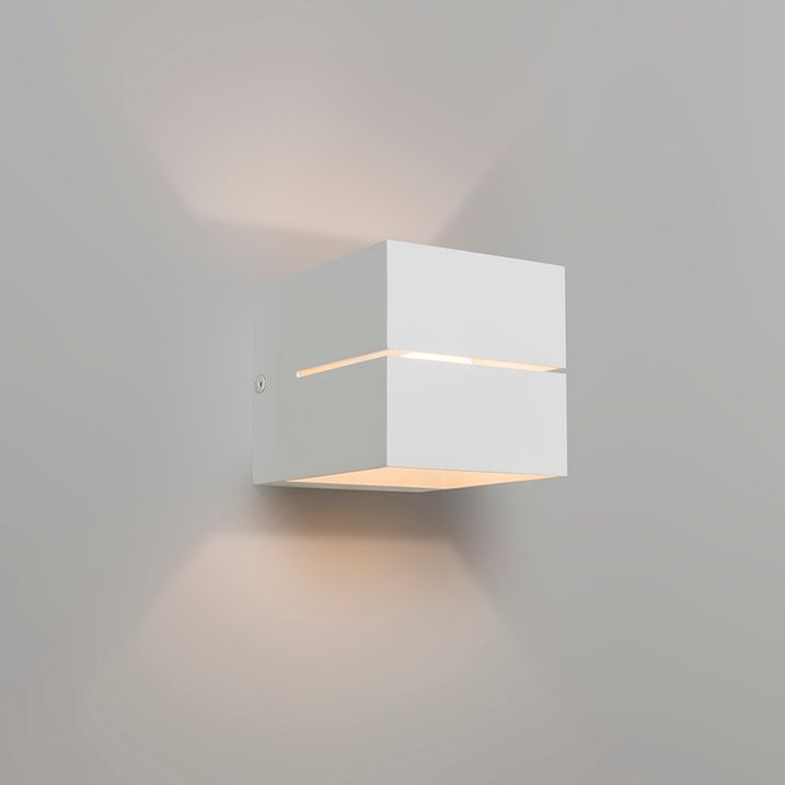 Sodobna stenska svetilka bela 9,7 cm - Transfer Groove
