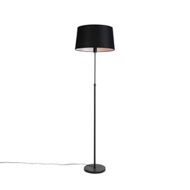 Lampă de podea neagră cu abajur din in neagră 45 cm reglabil - Parte