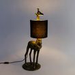 Vintage-vloerlamp-messing-stoffen-kap-zwart---Animal-Giraf-To