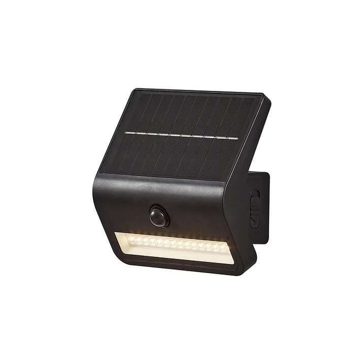 Vanjska zidna lampa crna uklj. LED IP54 sa senzorom pokreta solarna - Floody