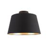 Mennyezeti lámpa pamut búrával fekete arannyal 32 cm - Combi Black
