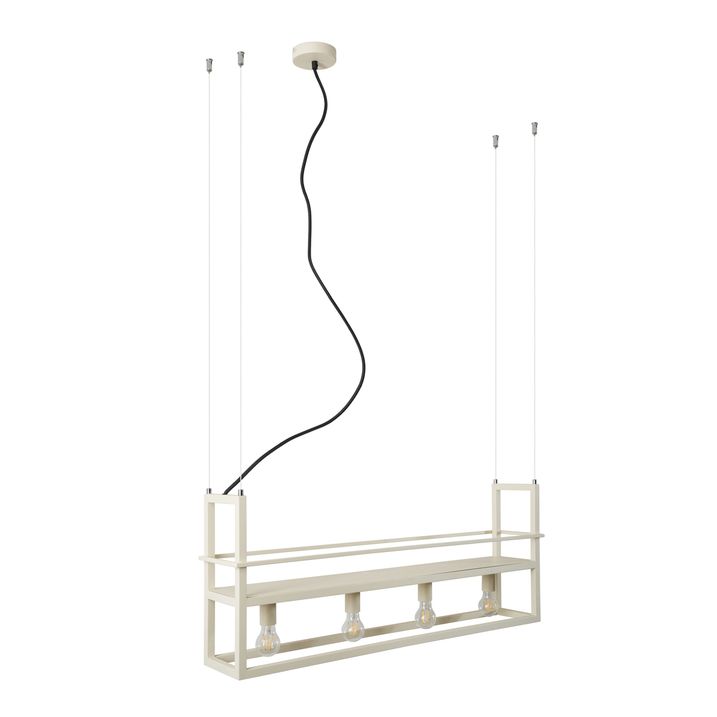 Industriële hanglamp beige 4-lichts - Cage Rack