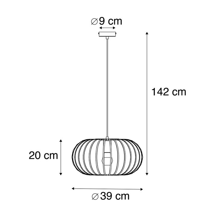 Design hanglamp messing 39cm - Johanna