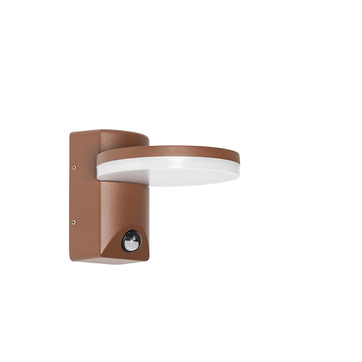 Lampada da parete per esterni marrone ruggine incl. LED IP54 sensore di movimento - Esmee