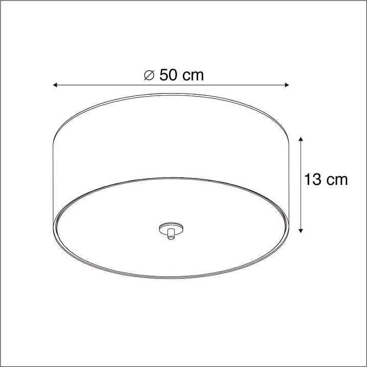 Rustik taklampa grå 50 cm - Drum