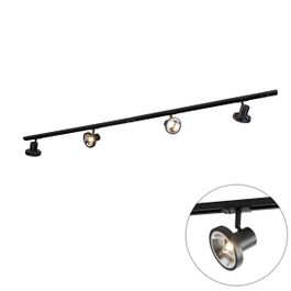 Modern railsysteem met 4 zwarte spots 1-fase 200 cm - Iconic Jeany