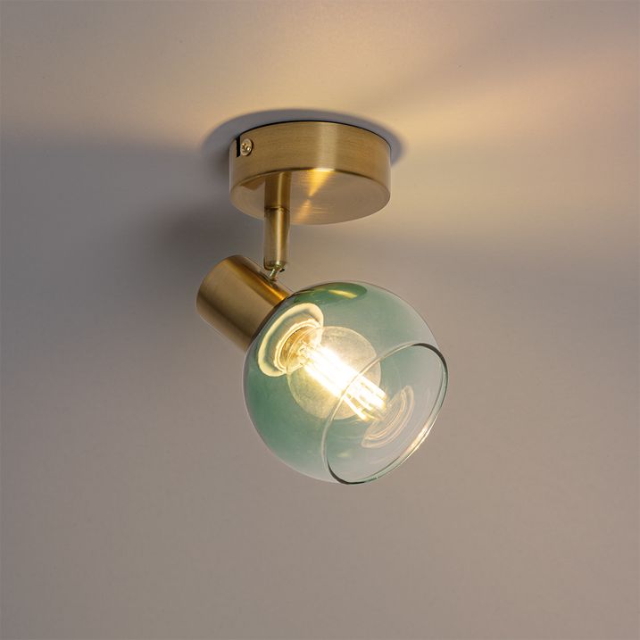 Art Deco Spotlight Gold with Green Glass - Vidro