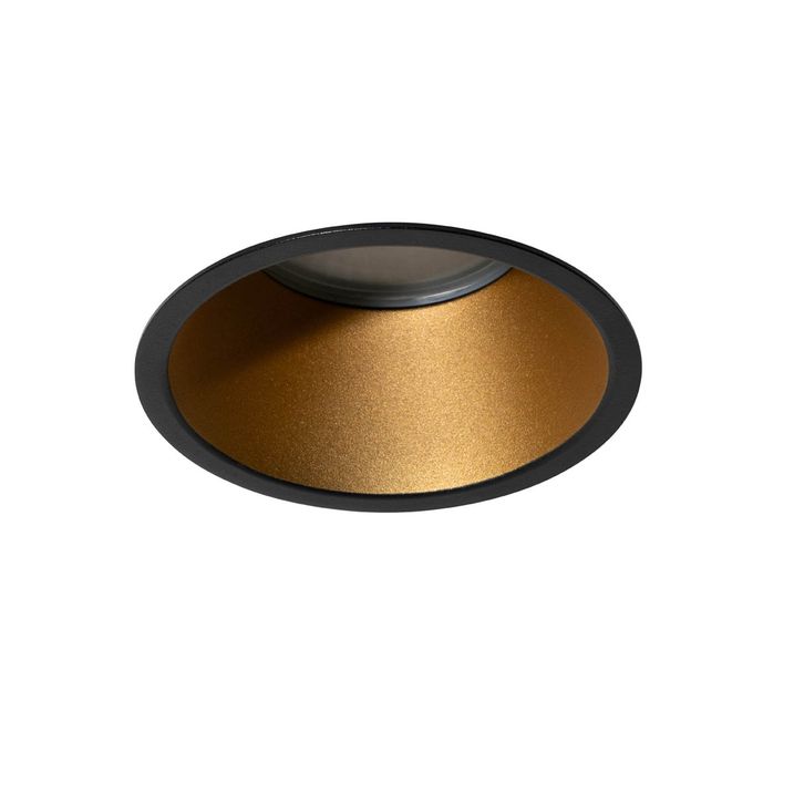 Modern Recessed Spotlight Black with Gold GU10 70mm IP44 - Dept