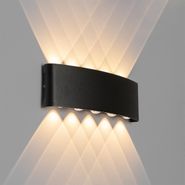 Aplique-de-pared-exterior-negro-con-LED-10-luces-IP54---Silly