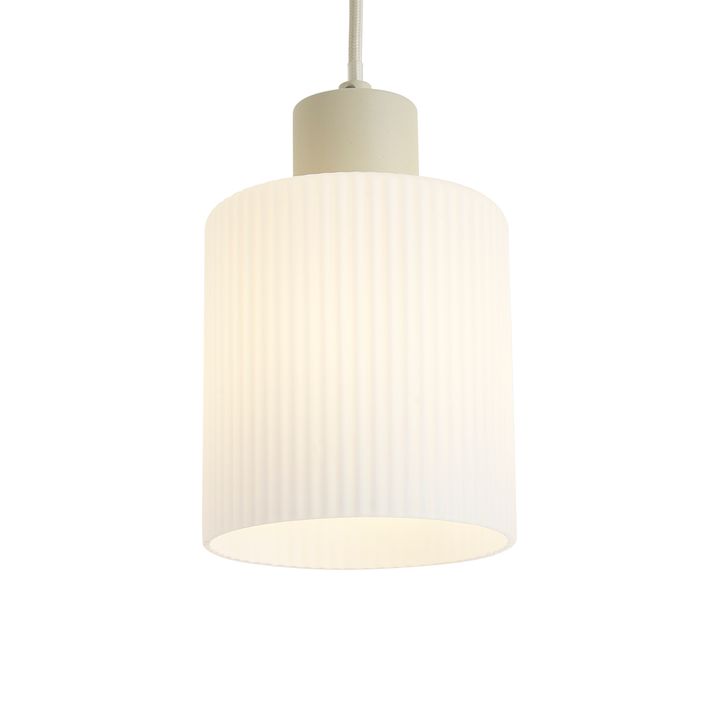 Scandinavian Pendant Lamp Beige with White Glass 3-Lights - Wisp