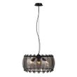 Lampa-suspendată-inteligentă-neagră-cu-sticlă-fumurie-rotundă-cu-6-lumini,-inclusiv-WiFi-C35---Mochan