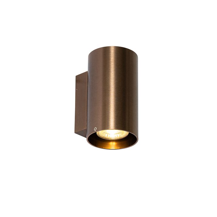 Smarte Wandleuchte Dunkelbronze Rund 2-flammig inkl. 2 Wifi GU10 50mm - Sandy
