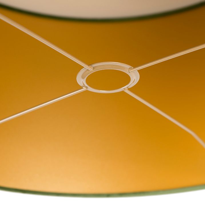 Abat-jour en velours vert 50/50/25 avec intérieur doré