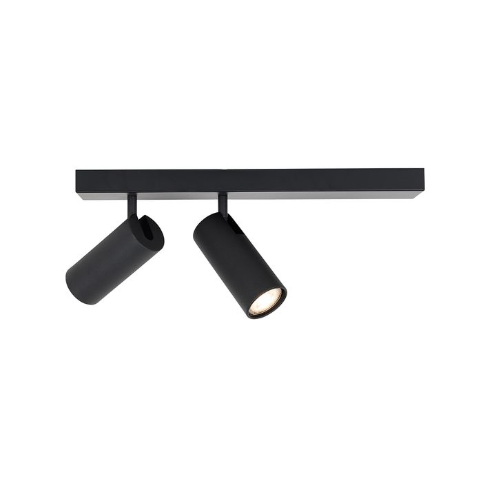 Smart loftspot sort 2-lys justerbar inkl. 2 Wifi GU10 50mm - Renna