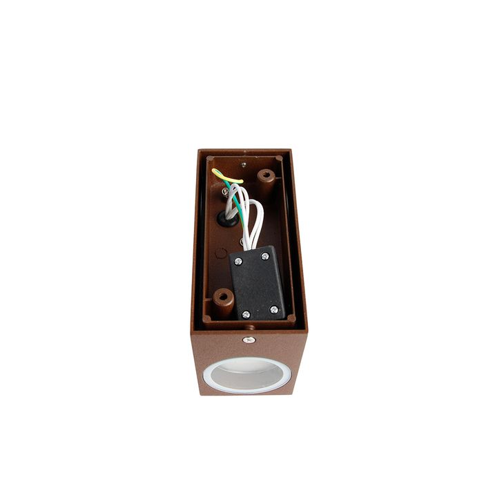 Industriële wandlamp roestbruin 2-lichts IP44 - Baleno