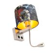 Nástěnná-lampa-ocelová-s sametovým-stínítkem-s květy-a zlatem---Brescia
