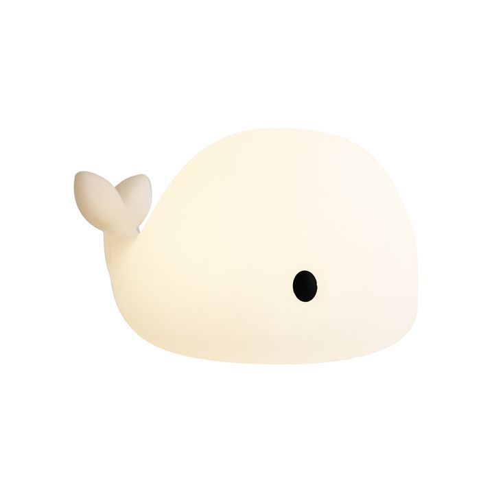 Pöytävalaisin valkoinen 30cm sis. LED himmennettävä IP54 ladattava - Baby Whale