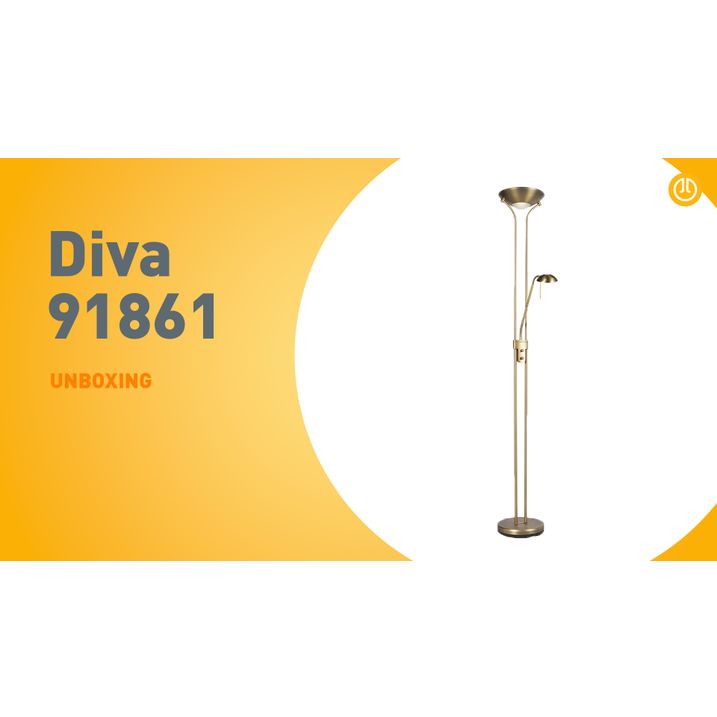 Bronze Floor Lamp with Reading Lamp Incl. LED and Dimmer - Diva 2