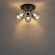 Faretto-da-soffitto-smart-nero-con-vetro-fumé-rotondo-orientabile-incl.-3-Wifi-A60---Laura