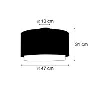 Plafoniera-moderna-nera-con-oro-47-cm-Duo-Shade---Combi