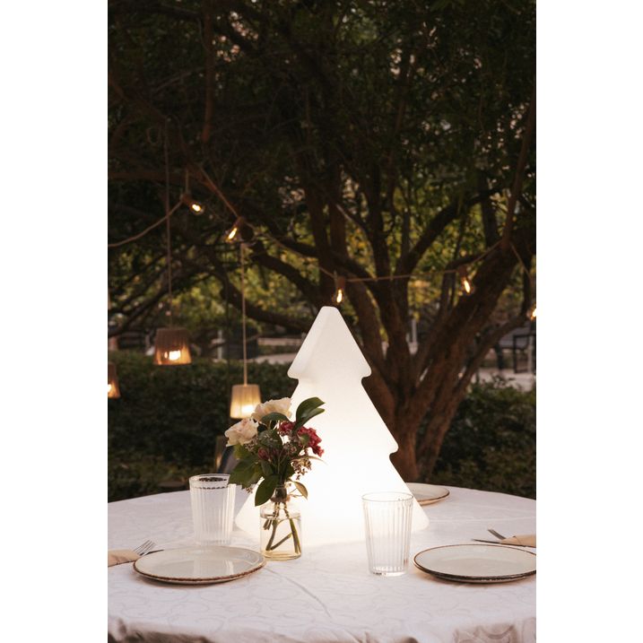 Weihnachts-Stehleuchte weiss 40cm inkl. LED Solar und Akku RGBW - Pinus