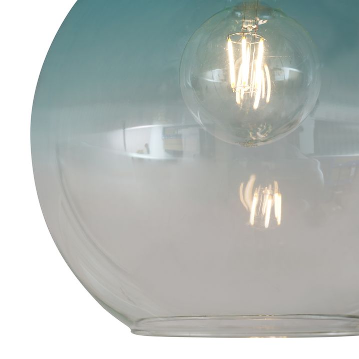 Lámpara de techo Art Déco de latón con cristal azul - Sandra