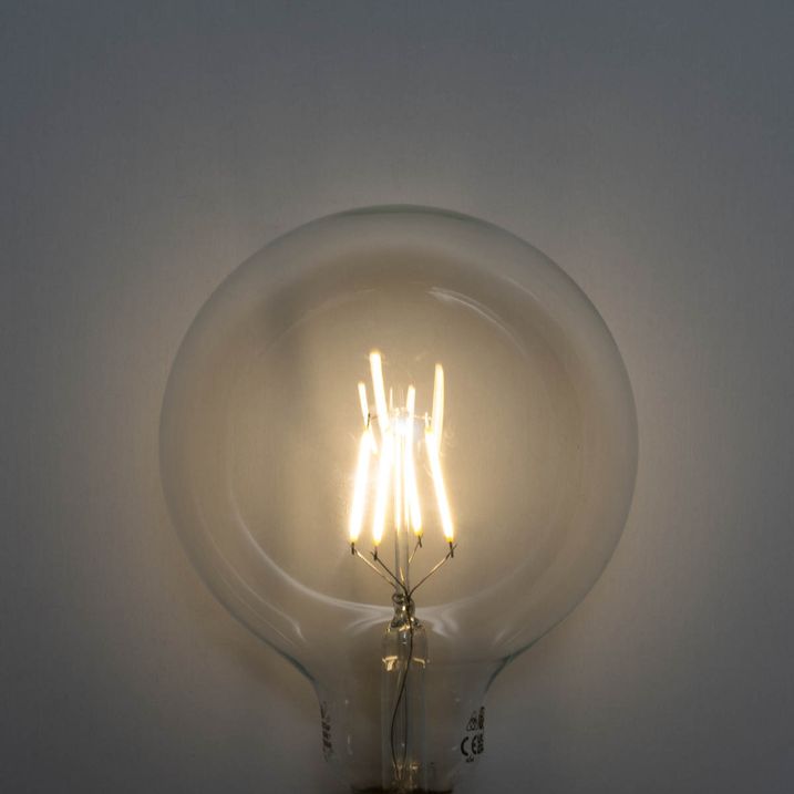 E27 Filament spirale LED me 3 hapa të zbehur G125 4W 450lm 3000K