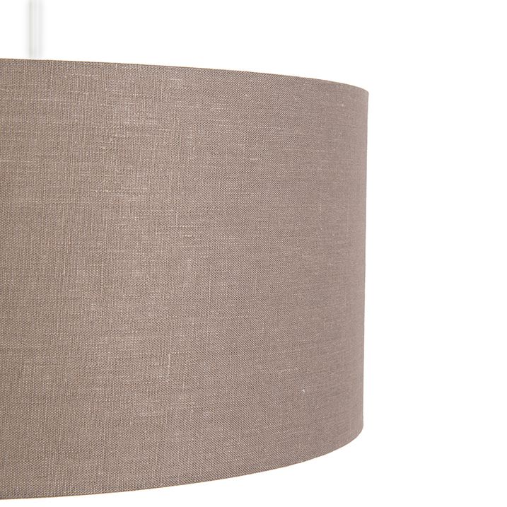 Rustikální závěsné svítidlo bílé s hnědým stínítkem 50 cm - Combi 1