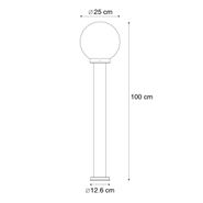 Seisovava-ulkovalaisin-musta-kirkkaalla-pallon-muotoisella-lasilla-100-cm-IP44---Sfera