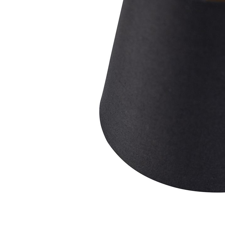 Abajur din bumbac cu clema negru 12 cm rotund cu interior auriu