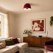Retro-stropní-lampa-červená-s-bílým-vnitřkem-vč.-LED-3-stupňově-stmívatelná---Vera
