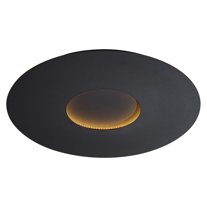 Plafonnier moderne noir 60cm avec LED à intensité variable en 3 étapes - Morning