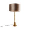 Stona lampa bronzana sa somotnim abažurom taupe boje 35cm - Pisos