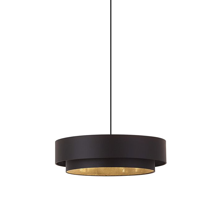Moderne hanglamp zwart 50cm 3-lichts - Drum Duo