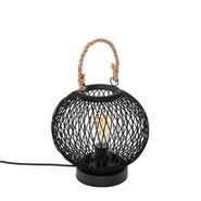 Lampe-de-table-d'extérieur-rustique-en-rotin-noir---Calamus