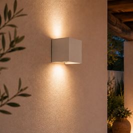 Āra sienas lampa balta ar LED 2 gaismām IP54 - Edvīns