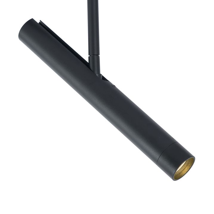 Modernt skensystem svart med 6 spotlights svart 1-fas - Slimline Avery
