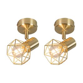 Set de 2 focos Art Deco giratorios e inclinables de latón - Mosh