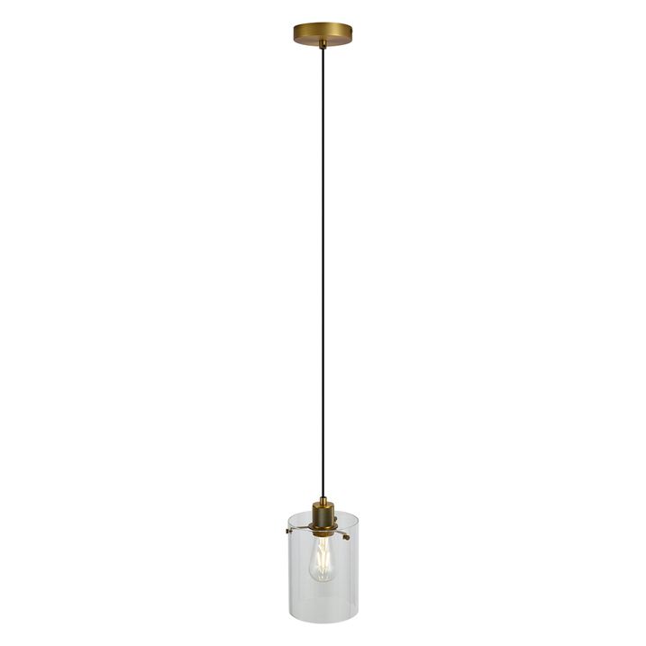 Lampada a sospensione di design bronzo con vetro trasparente - Domo