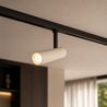Foco Moderno Bege com Preto para Sistema de Trilho Monofásico - Slimline Uzzy