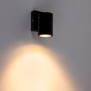 Utendørs-vegglampe-sort-rustfritt-stål-IP44---Solo